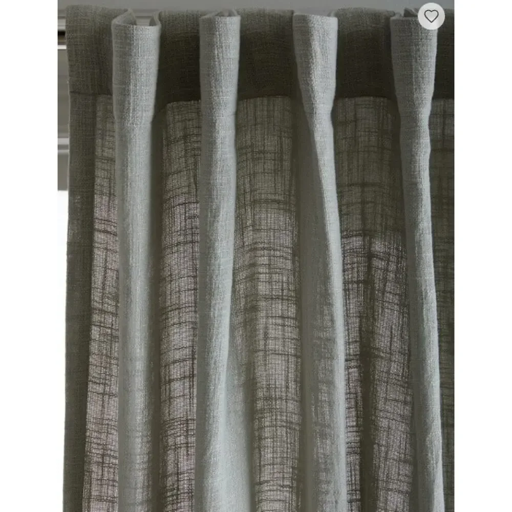NEW Quince Cotton Sheer Curtain Panels CLOUD Gray Set of 2 48